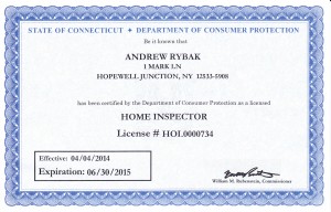 State of Connecticut Home Inspector License