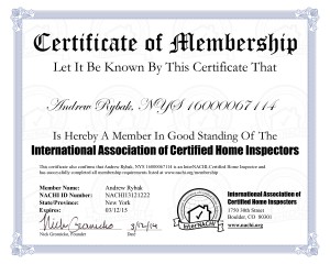 NACHI Certificate of Membership